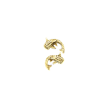 Whale Shark Solid Gold Post Earrings GER2214